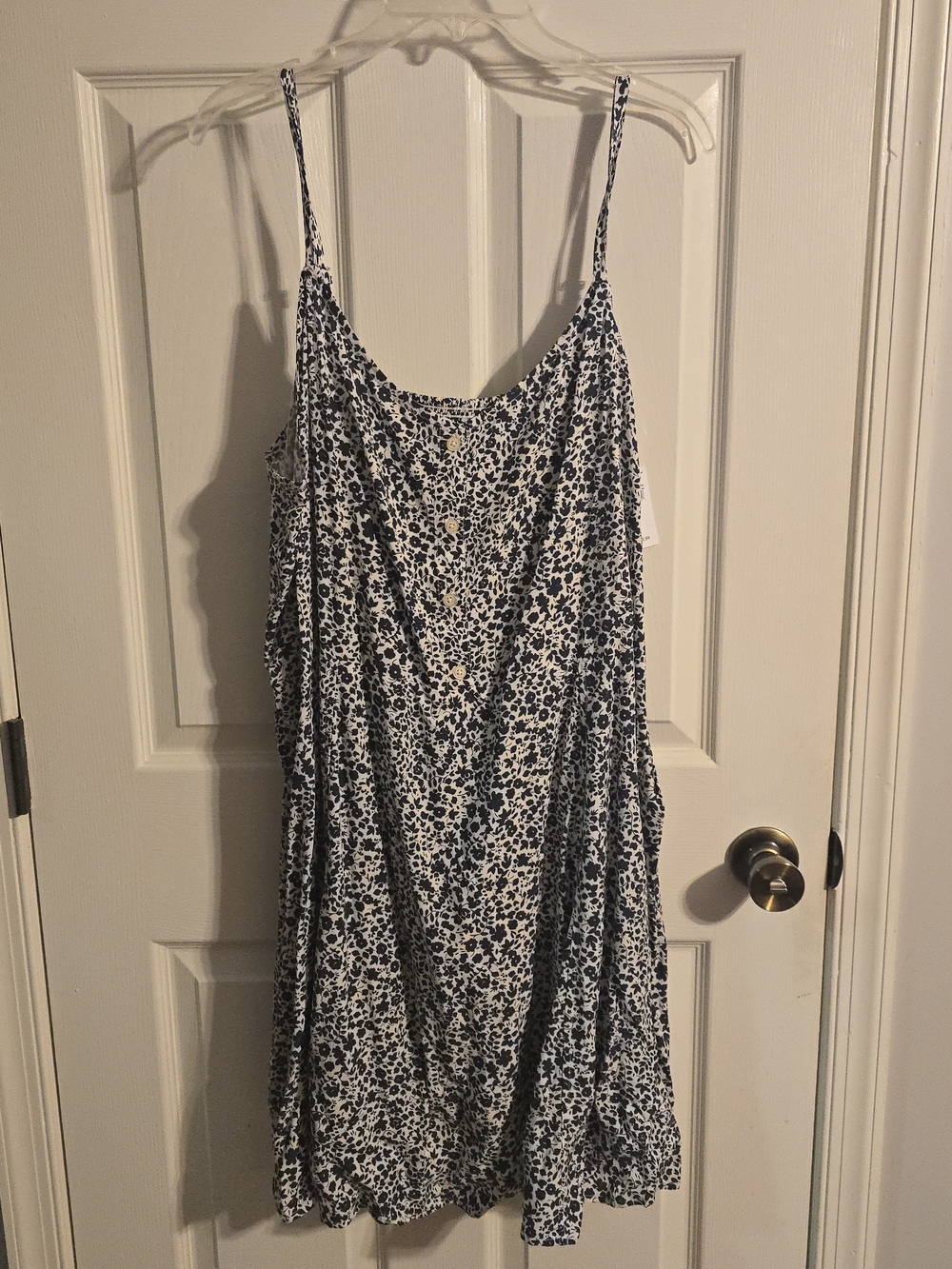 NWT! GAP White and Navy Floral Spaghetti Strap Dress XXL Plus Size